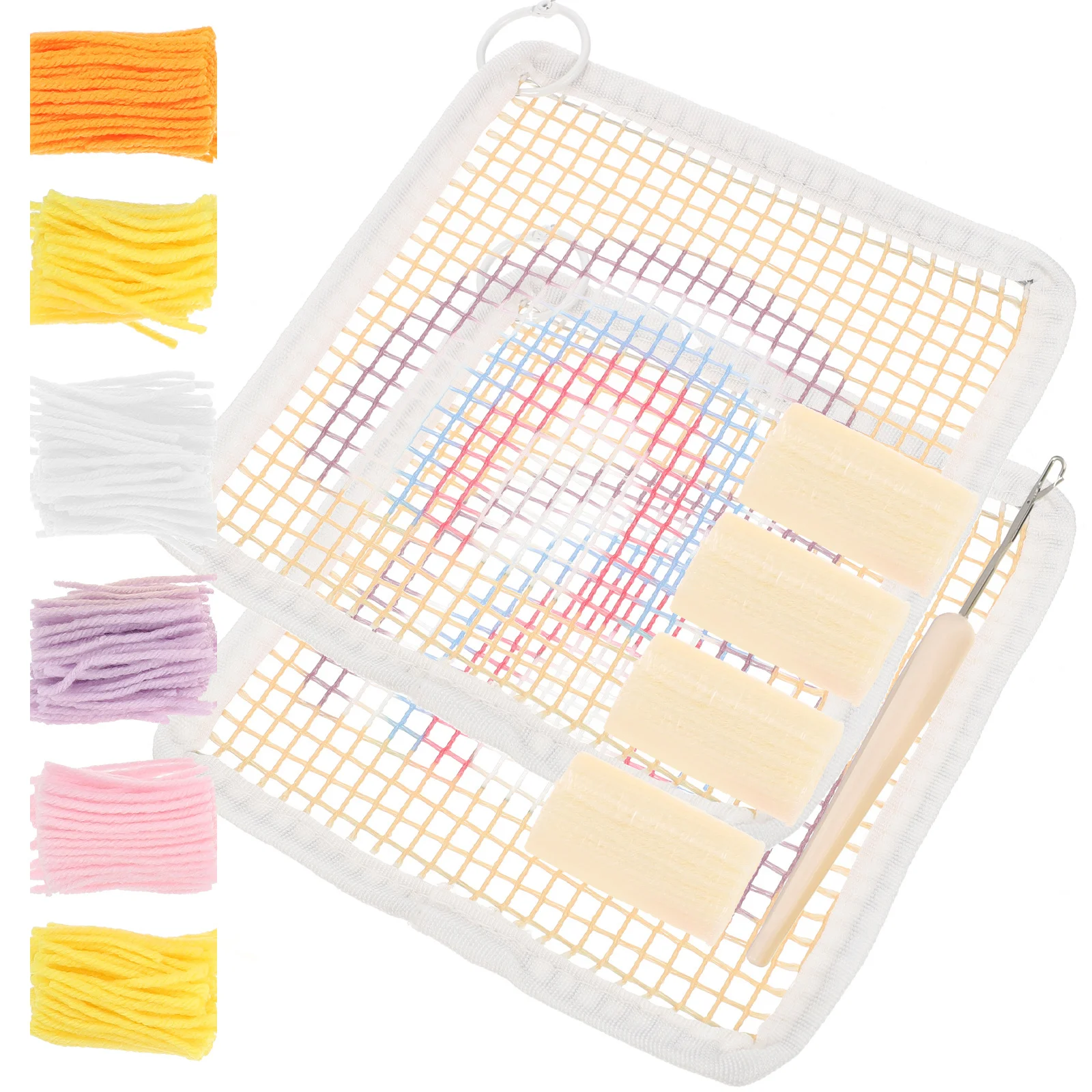 

1Set Latch Hook Coaster Kit DIY Embroidery Cup Mat Materials Easy Handcraft Needlework Accessory Embroidery Coaster