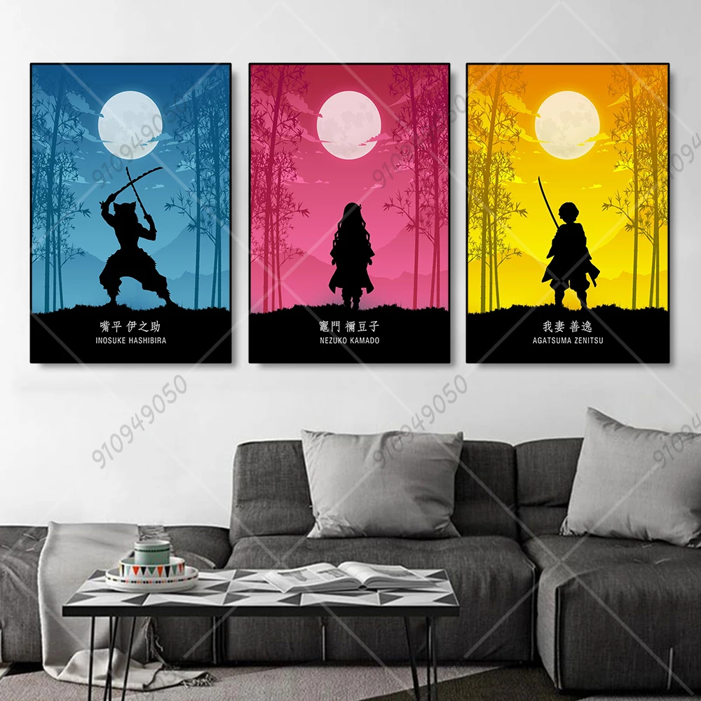 Anime Demon Slayer HD Canvas Print Kamado Tanjiro Lnosuke Kamado Nezuko Zenitsu Agatsuma Umeda Tengen Wall Art Home Decoration