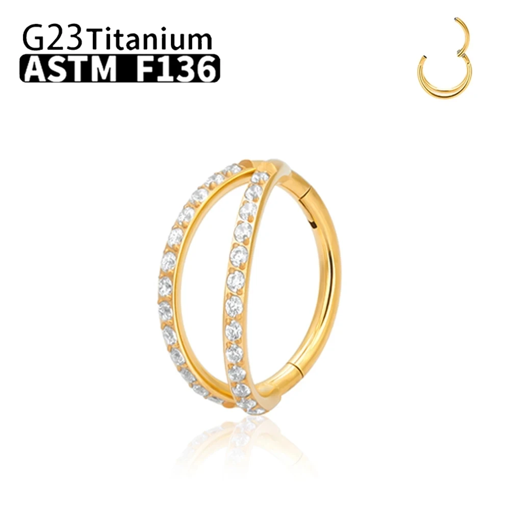G23 Titanium Piercing Nose Ring earrings For Women Zircon Nose Labret Ear Ring Tragus Cartilage ASTM F136 Body Jewelry