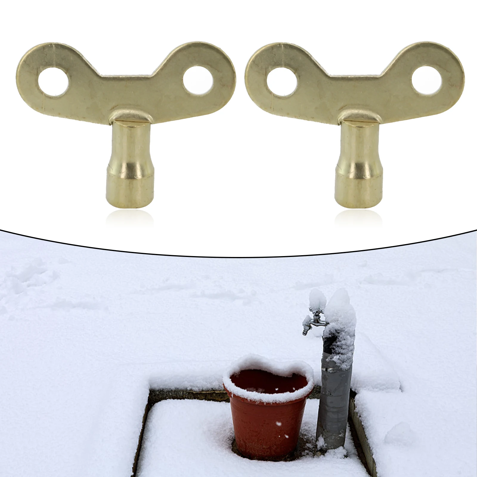 2pcs Plumbing Hole Faucet Key Square Socket Faucet Water Tap Brass Radiator Special Lock Solid Iron For Venting Air Valve