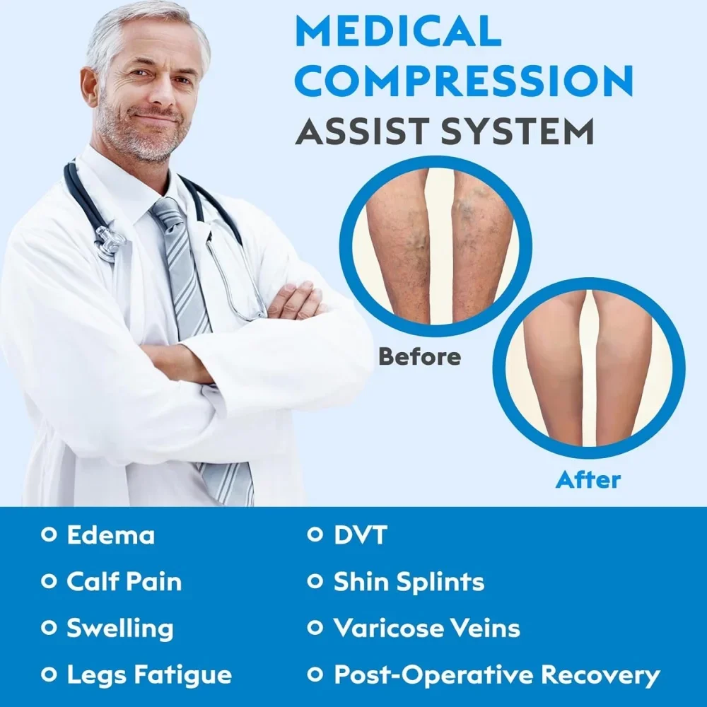 

1 Pair 20-30 mmHg Open Toe Calf Compression Stocking for Men Women Calf Sleeve Support for Varicose Veins, Edema, DVT, Pregnancy