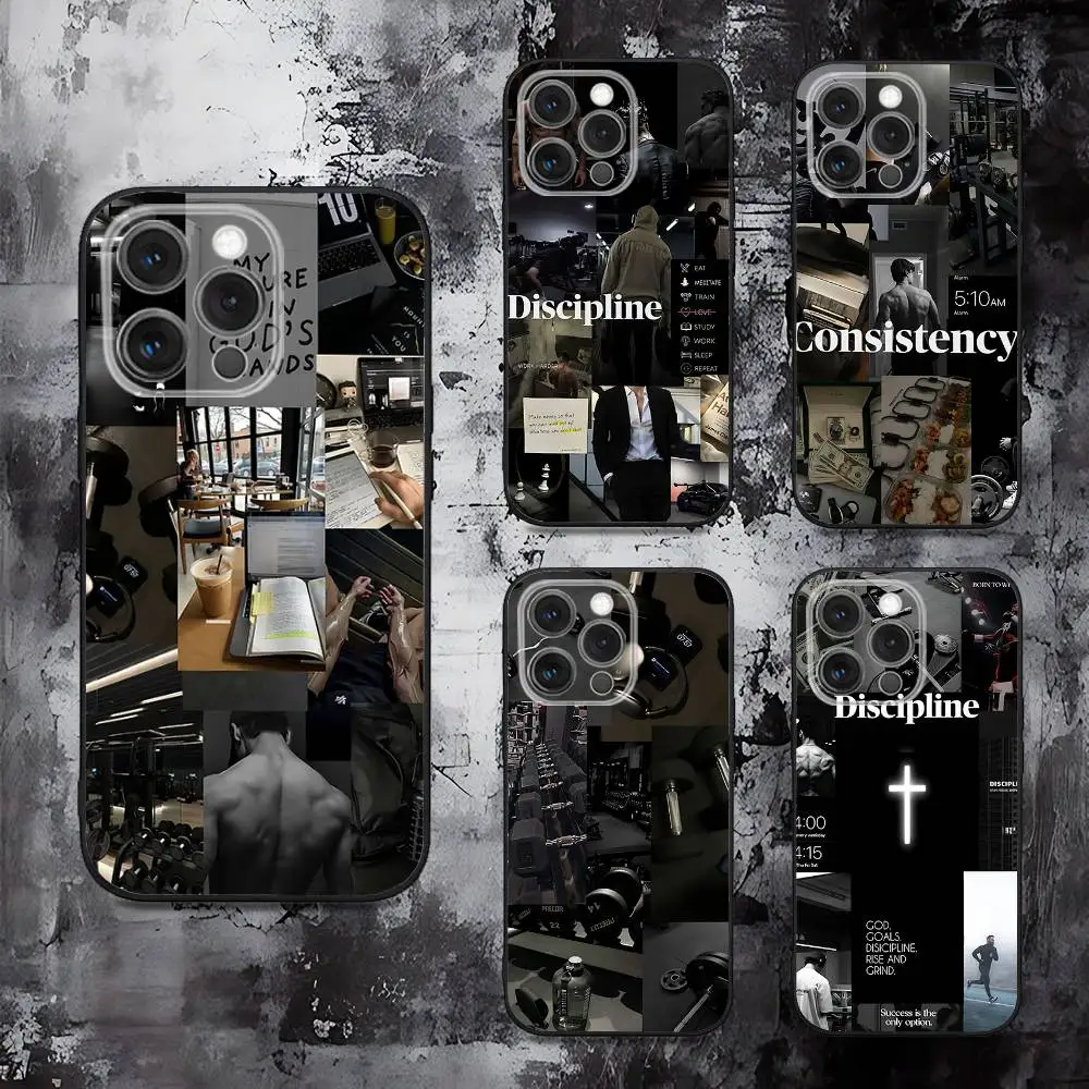 

Gym Fitness Bodybuilding Phone Case For iPhone 16,15,14,13,12,11,Pro,Max,Plus,X,XS,SE,E,Mini,Soft Silicone Black Case