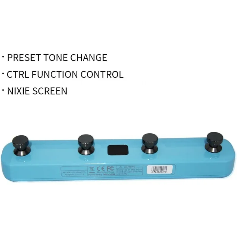 Electric Guitar Wireless Footswitch Controller with Tap Tempo, 5 Memory Pressure for Mooer P1, P2, SD, 30i, Hornet05i