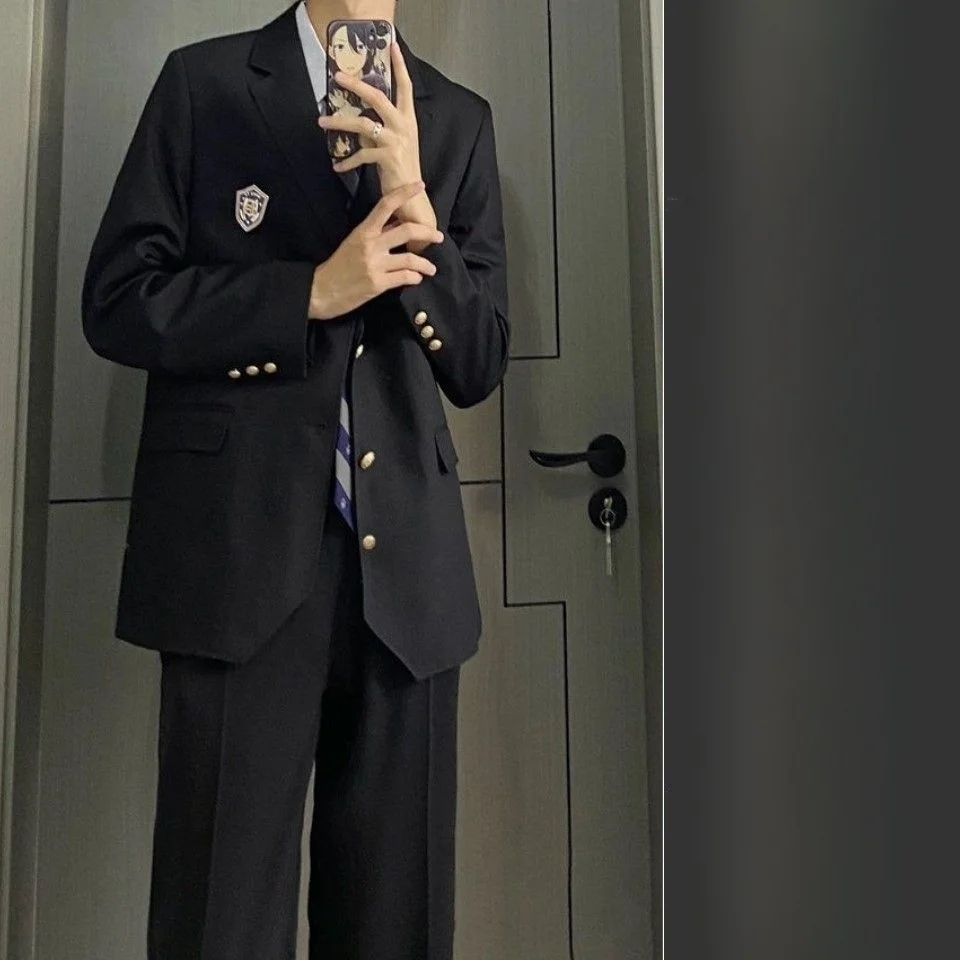 Men's aduation Suit Jaet Small Western Sle orm Set Japanese Retro JK Student Class orm One Whole Set