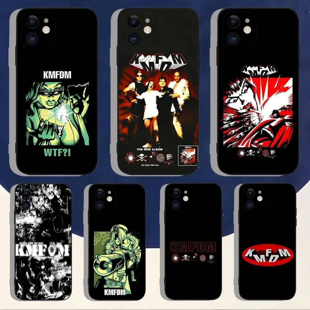 

KMFDM Hell Yeah Phone Case For iPhone 16,15,14,13,12,11,Pro,Max,Plus,X,XS,XR,SE,8,7,Mini,Soft Silicone Black Case