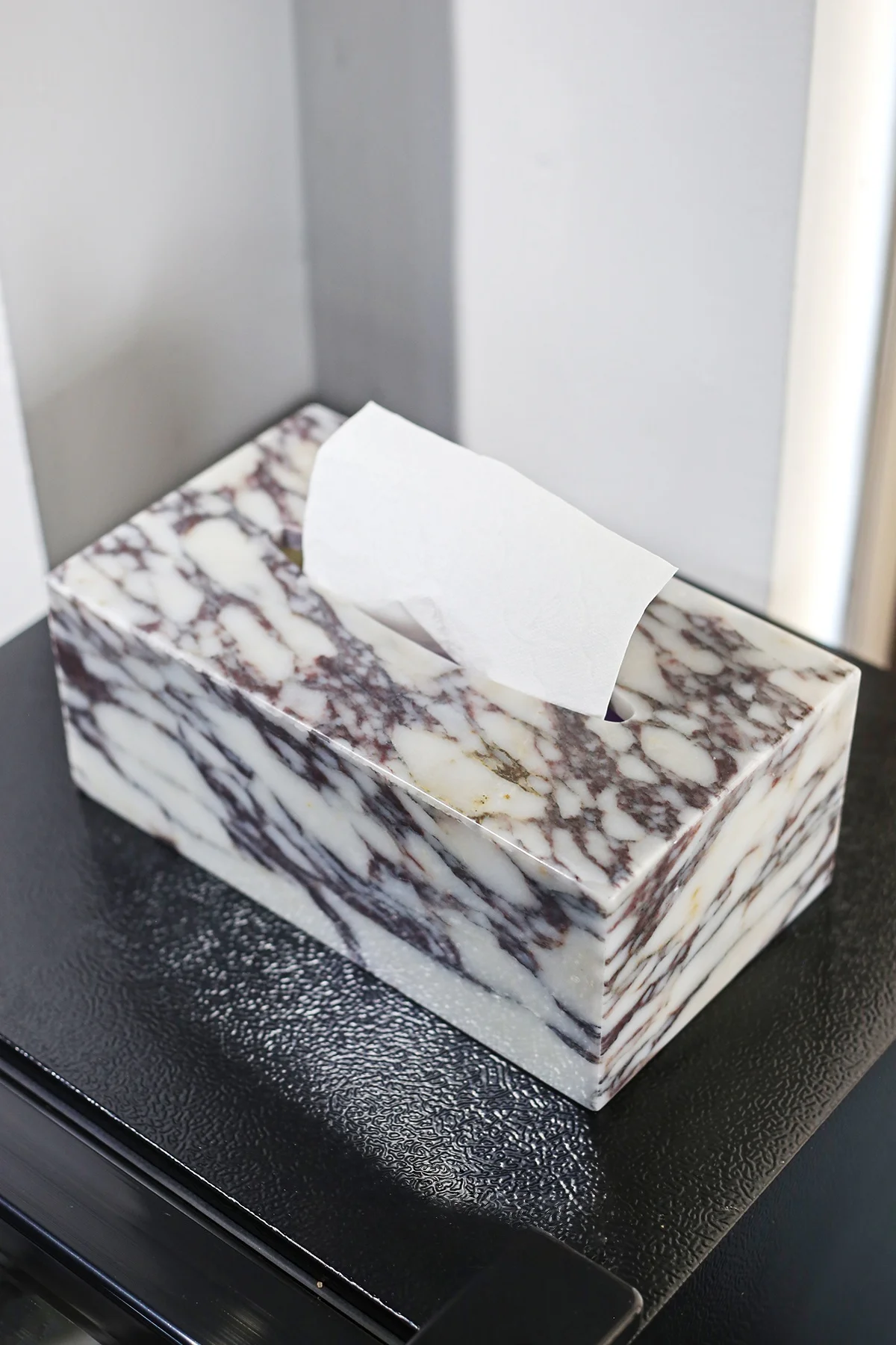 Natural Marble Tissue Box for Bathroom Home Decor Turkey Calacatta Viola Travertine Napkin Container Vessel European Style