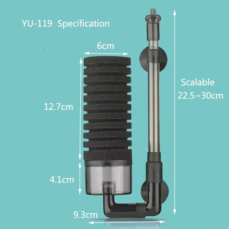 Schwarzer Aquariumfilter für Aquarien, Luftpumpe, Skimmer, biochemischer Schwammfilter, Aquarium-Bio-Filter, Filtro Aquario 9