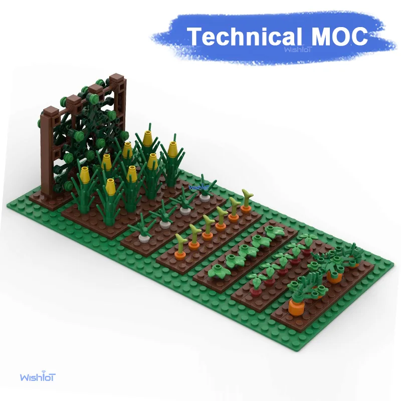 

Конструктор MOC «Садовая ферма»: миниатюрные овощи (кукуруза, морковь, тыквы) и растения для самостоятельной сборки, игрушки для ботанического сада