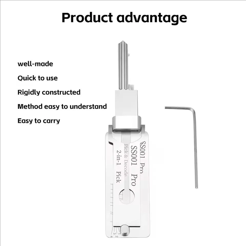 

FOR Hooking Tool Maintenance Repair Set Unlocking Engineering Car Stainless Steel SS001 Lock Key Precision Hook & Pick 2 in 1