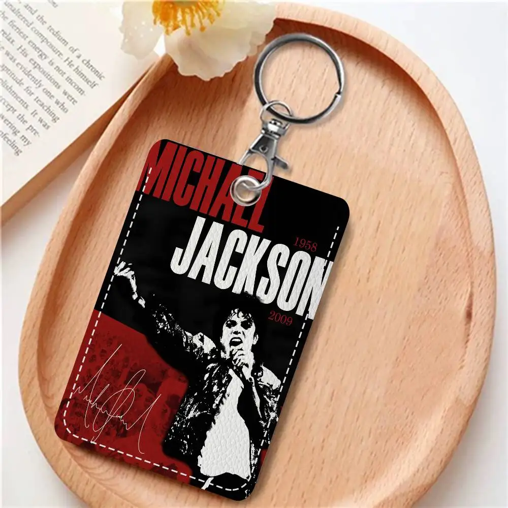 Singer M-Michael J-Jackson Holder Keychain With Keychain For Access Card Bus Pass & Card Credit ID Bank Card Protective Case