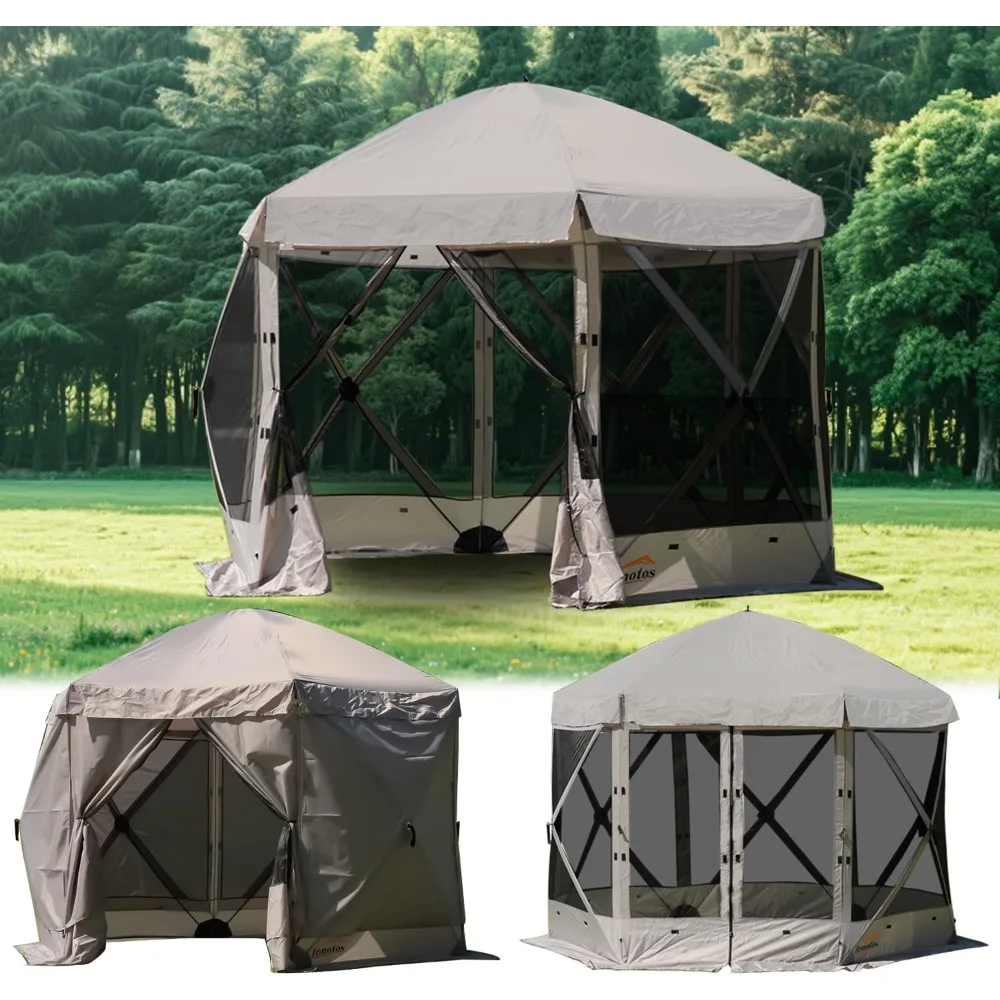 

Pop Up Screen Tent, 10'x10' Windproof & UV Protection Sun Shelter, Portable Instant Setup, 6-Sided Screen Tent for Picnic, Campi