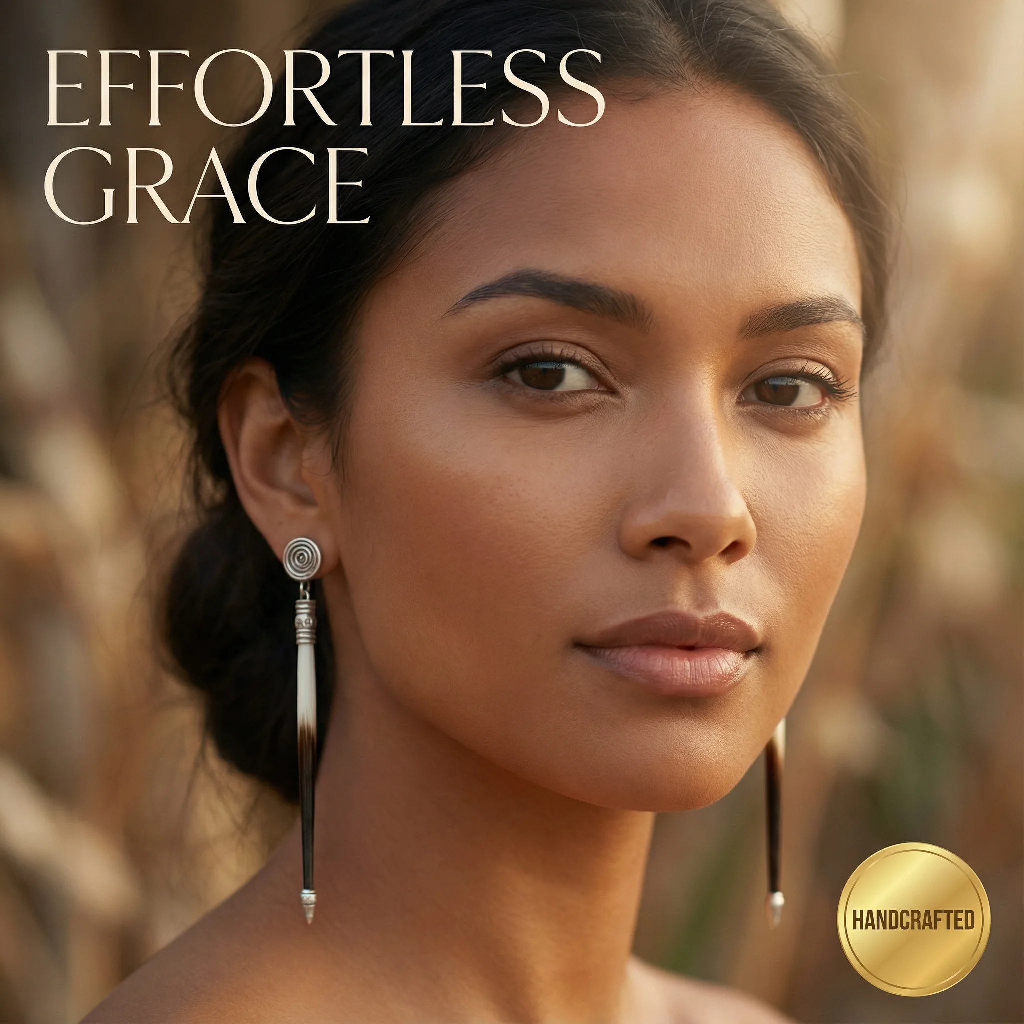 

Designer Hand-Forged 925 Sterling Silver Tibetan-Style Dangle Earrings, Natural Gradient Horn Drop Design, Artisan Crafted