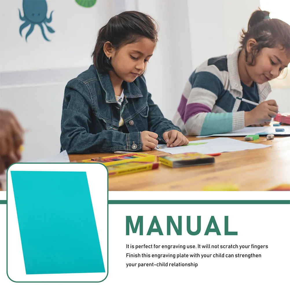 

6Pcs Carving Rubber Sheets Fine Craftsmanship Kids Engraving PVC Easy to Use Carving Rubber Sheets Printmaking Tools