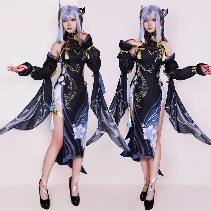 Shen He Cosplay Costume Frostflower Dew Dress Genshin Impact Lantern Rite Shenhe New Cosplay Outfits Costume Uniforms