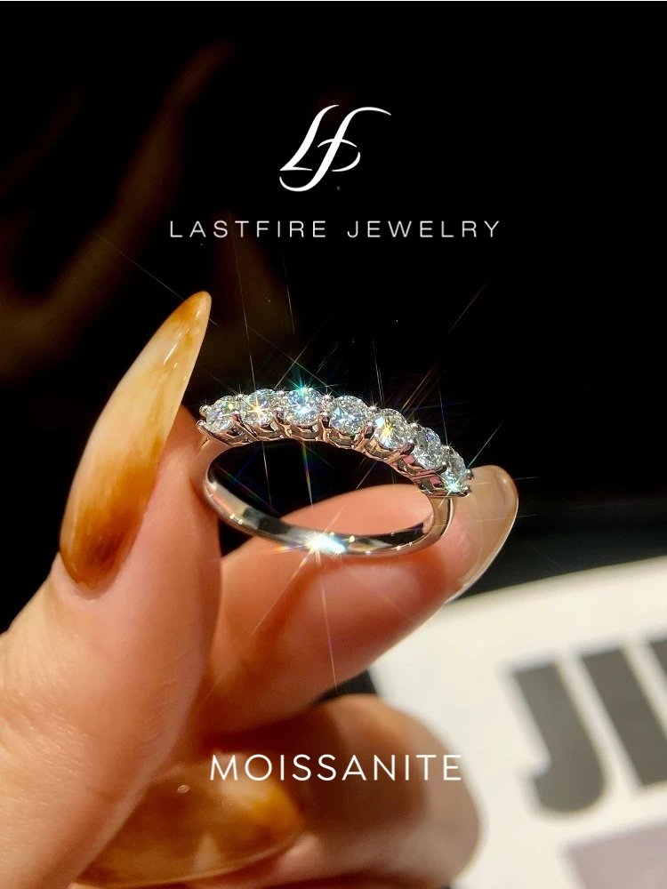 Novary Real Moissanite טבעת 925 כסף סטרלינג יהלום להקת נישואין טבעות אירוסין לנשים תכשיטי יוקרה באיכות גבוהה