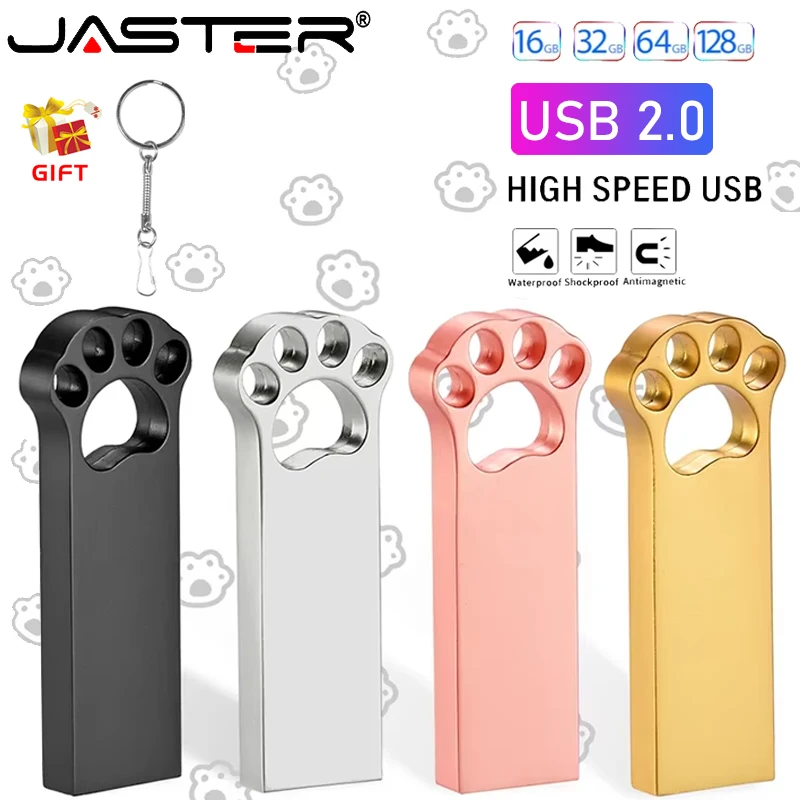 USB 2.0 Flash Drive High Speed Pen Drive 128GB 64GB Cute Metal Memory Stick Gift 32GB 16GB Key Chain U Disk 8GB for Computer 4GB