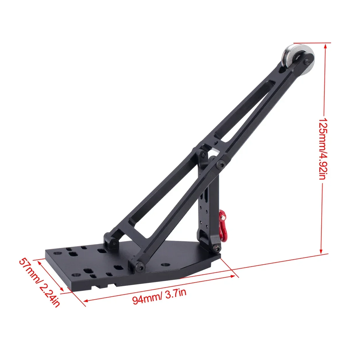 Aluminiowa wciągarka Ratownicza / ciężarówka towarowa Zestaw do samodzielnego montażu ramienia dźwigu 1/10 RC Crawler Car Axial CAPRA 1.9UTB Trail Buggy Simulation