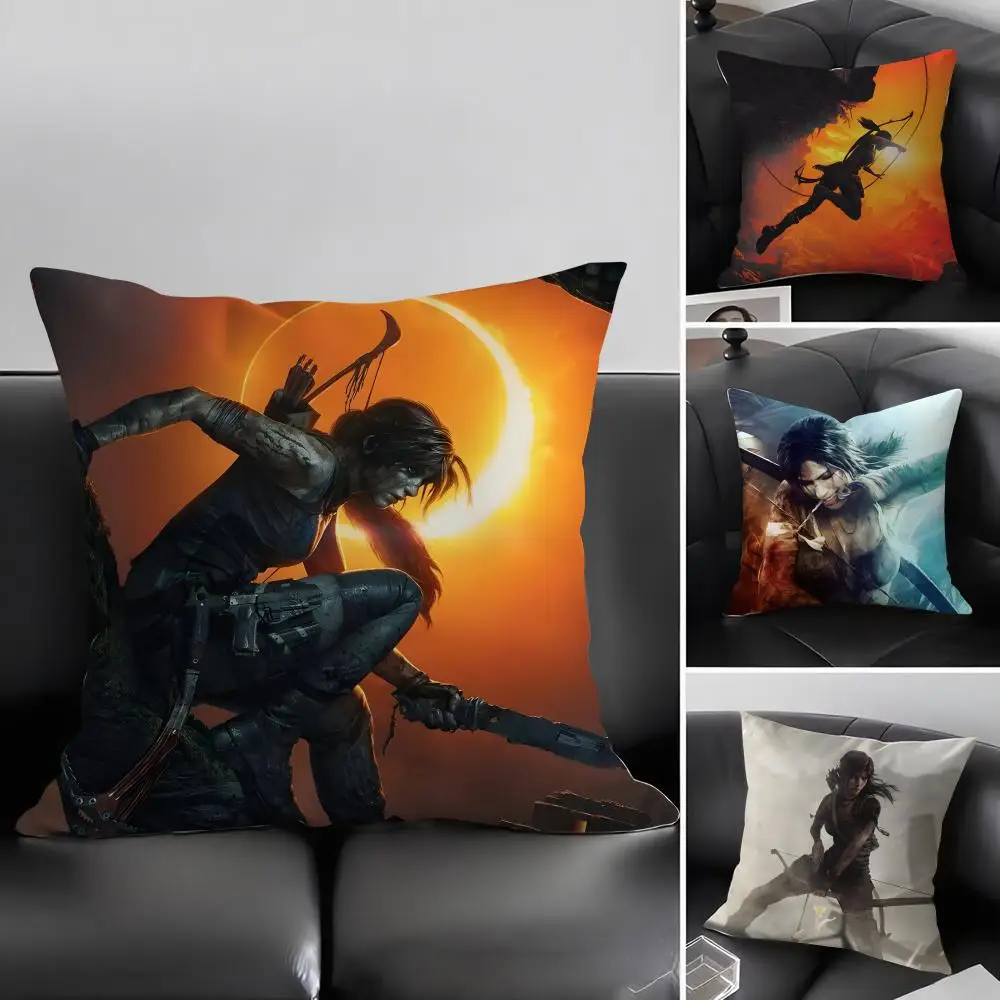 S-Shadow Of The TombB Raider Cushion Cover Pillowcase Ultra Soft Skin Friendly Fabric Cloud Like Comfort & Concealed Zipper