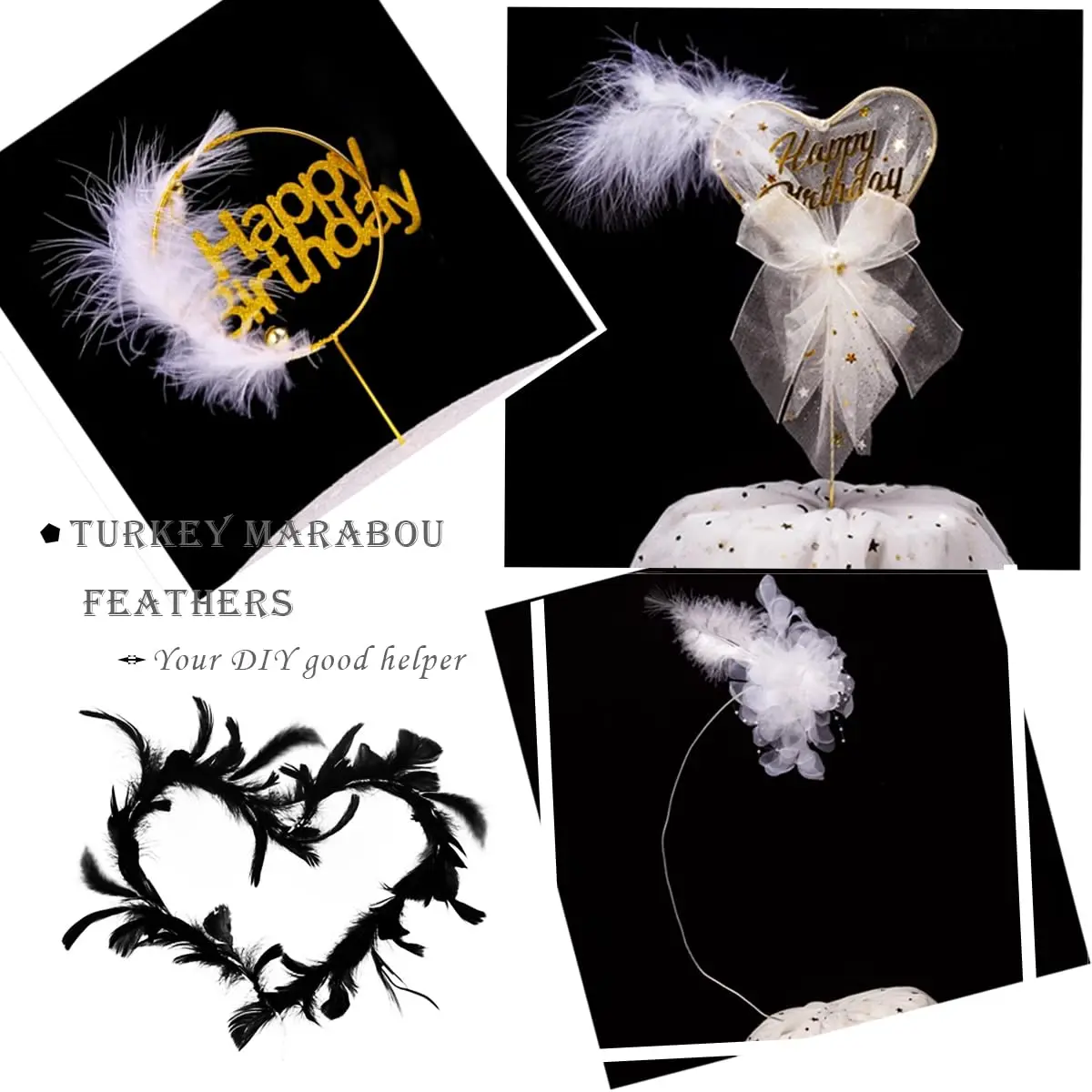 100pcs Fluffy Pastel Turkey Marabou Feather Feathers 10-17cm Assorted Colors for DIY Crafts Wedding Decoration and Home Decor