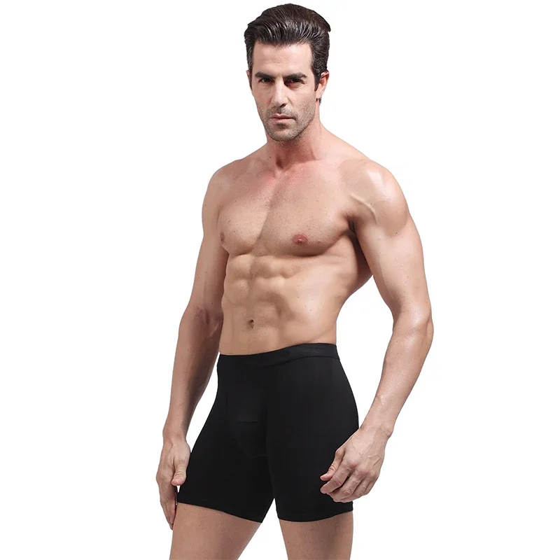 

Men's sports extended leg underwear, Modal briefs, running anti-friction leg quick-drying, long four-corner underpants