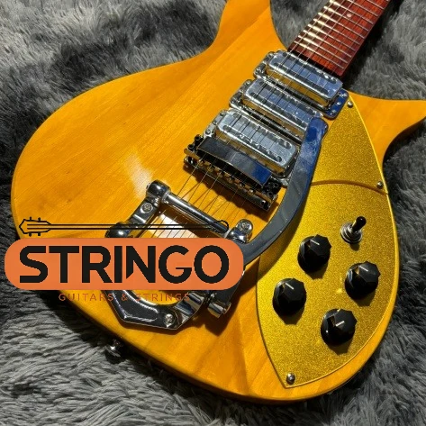 325 Bright Yellow Aged Pointed Electric Guitar Alder Body 3 Single Pickups  Tremolo Rock Guitar