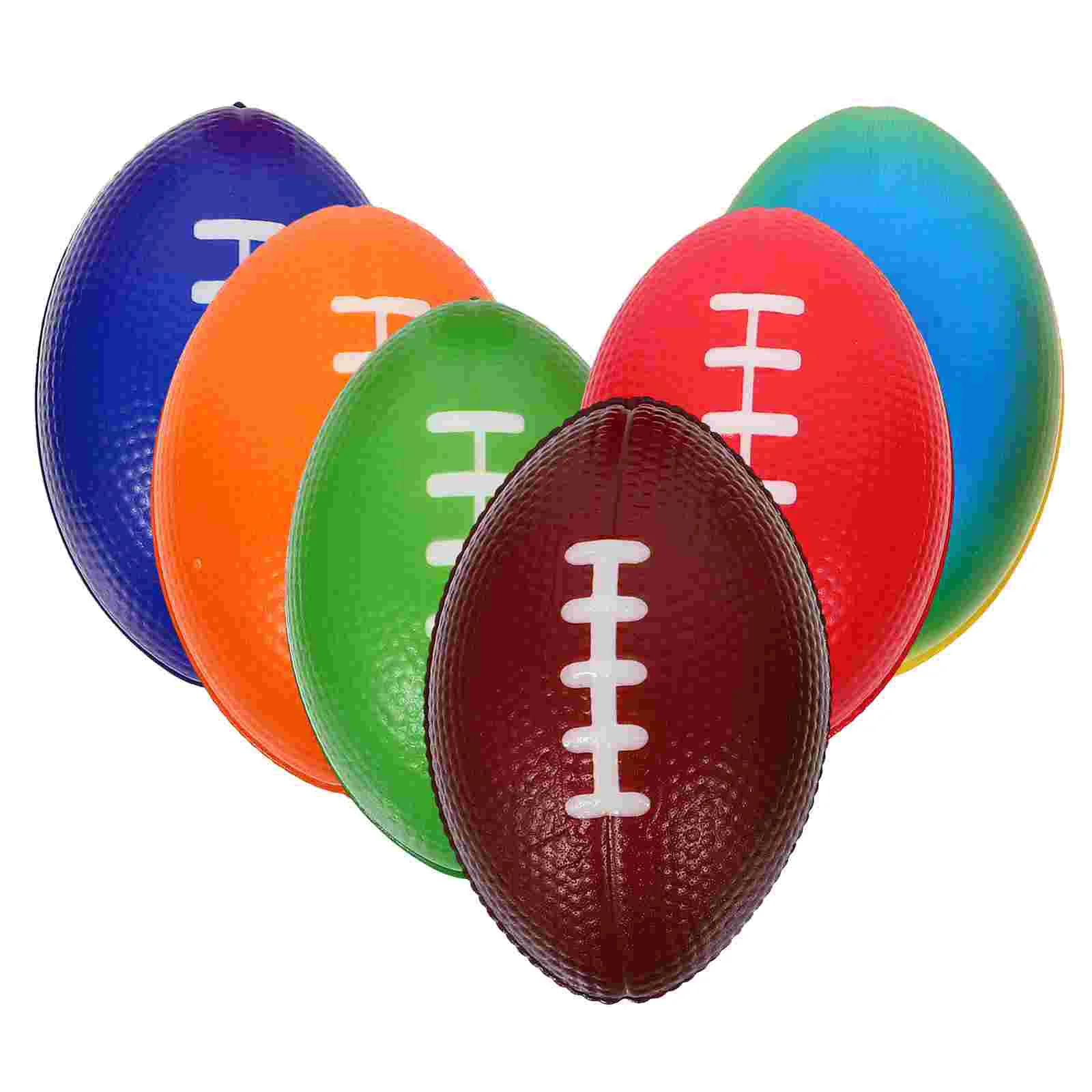 

6 Pcs Decoration Party Favors Mini PU Sports Ball Football (Mixed Color) 6pcs Rugby Footballs Decorations for