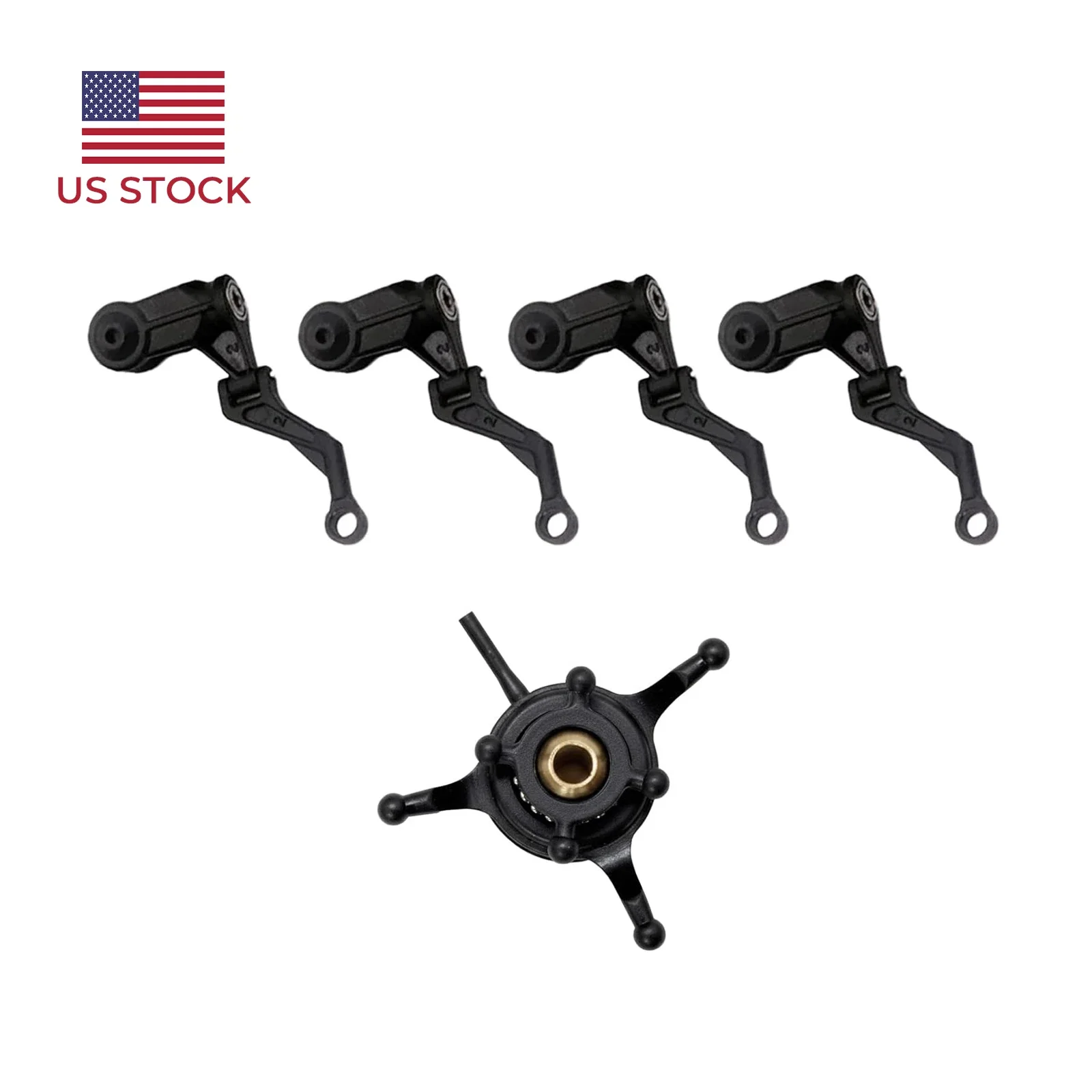 RC Helicopter Parts 4PCS Rotor Clip with  Plastic Cross Plate, Compatible for WLtoys K170 K270 Black Hawk RC Helicopter
