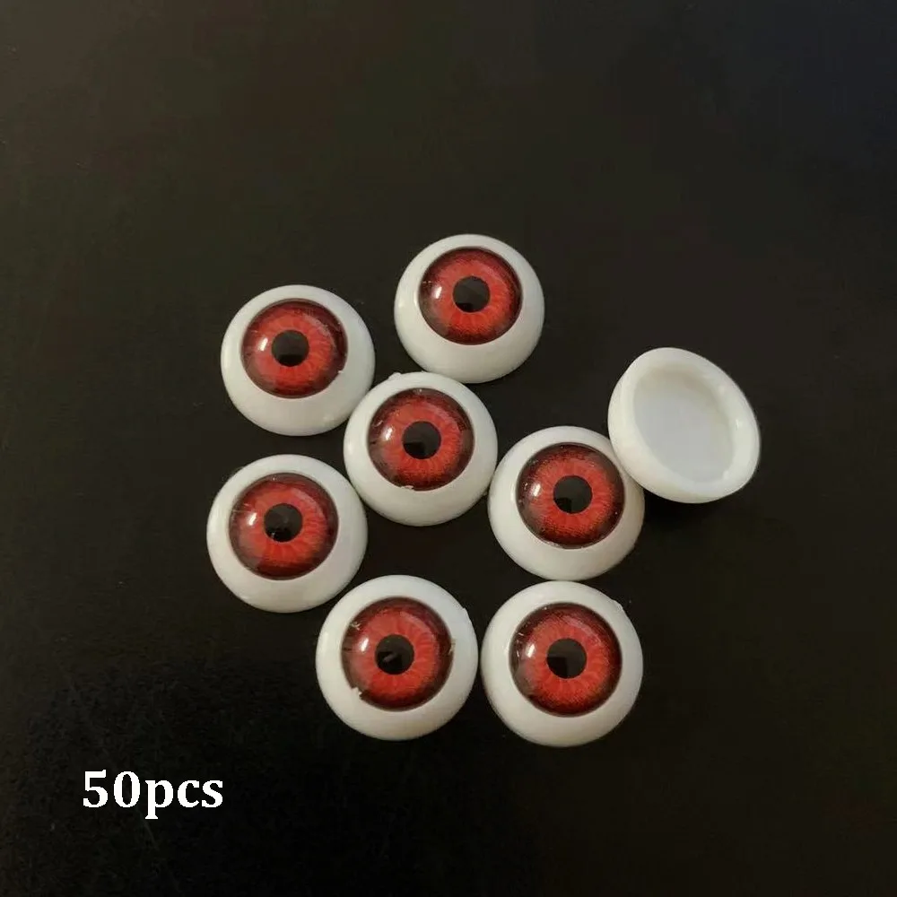 50pcs New Plastic Funny Safety Eyes 12mm 7 Colors Round Eyes Handmade Animal Puppet Making Dinosaur Eyes