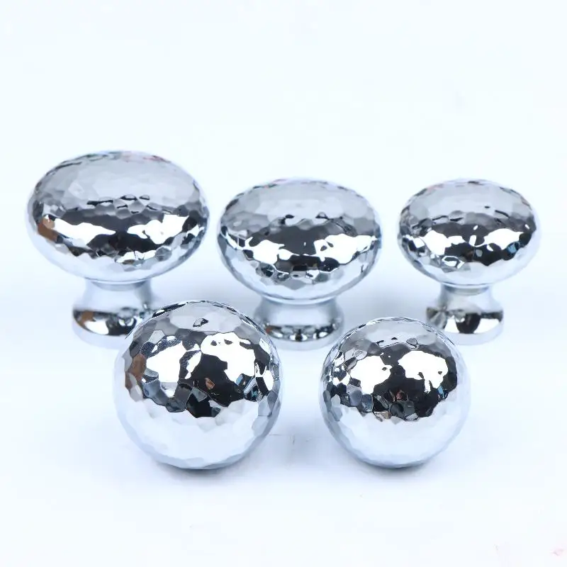 Brass Silver Ball Furniture Pull Handles Hand-forged Hammer Cabinet Handles Door Drawer Knob Kitchen Wardrobe Cupboard Pulls