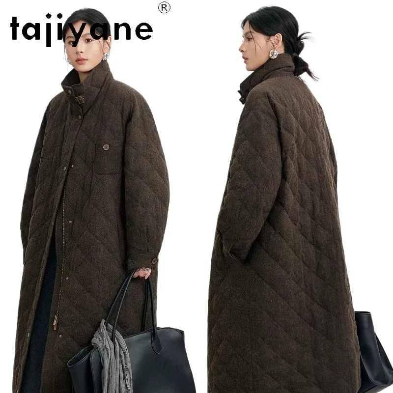TAJIYANE 90% أوزة أسفل سترة امرأة طويلة فاخرة معطف دافئ السيدات سترة منفوخة 2025 ملابس الشتاء النساءюхоvikк نسائيخيخي