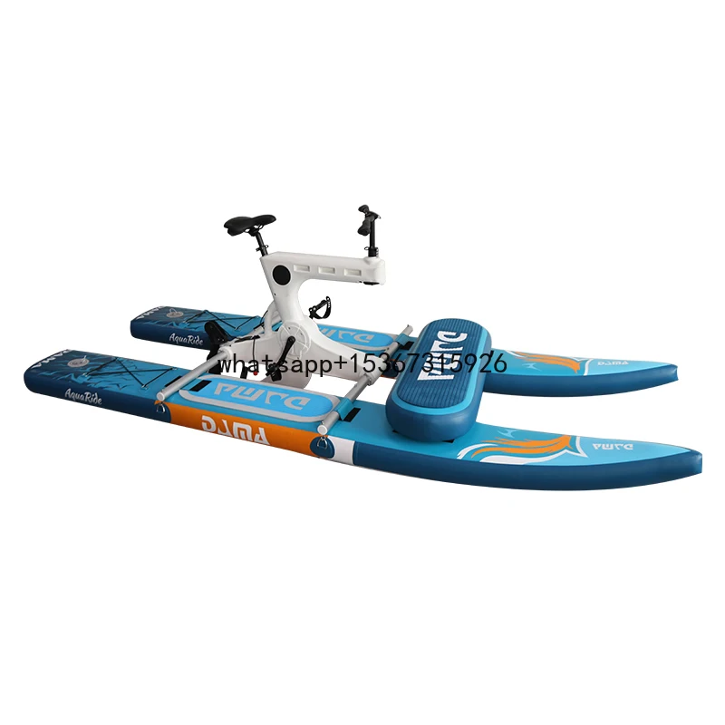 New arrival Inflatable single water bike pedal dinghy pedal boat floating bicycle bike's frame Inflatable Water Bike for sale