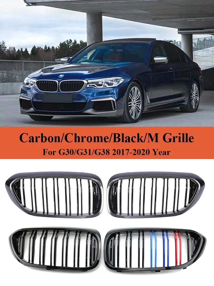 Front Bumper Facelift M Color Grille Cover M5 Lower Gloss Black Grill For BMW 5 Series G30 G31 G38 2017-2020 520i 530i 540i