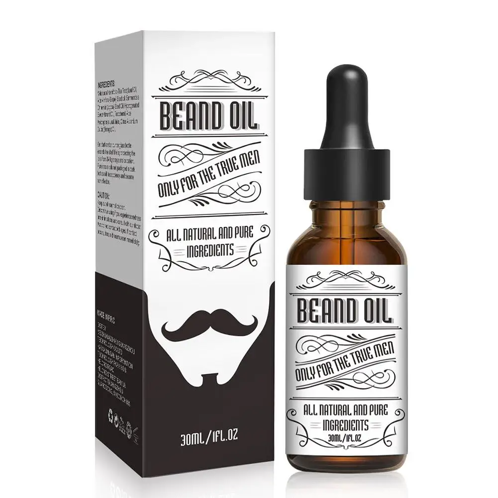 Men Natural Beard Soft Care Oil Moisturizing Smoothing Gentlemen Tools Care Growth Beard Moustache Elegant Oil Beard Condit D9R6