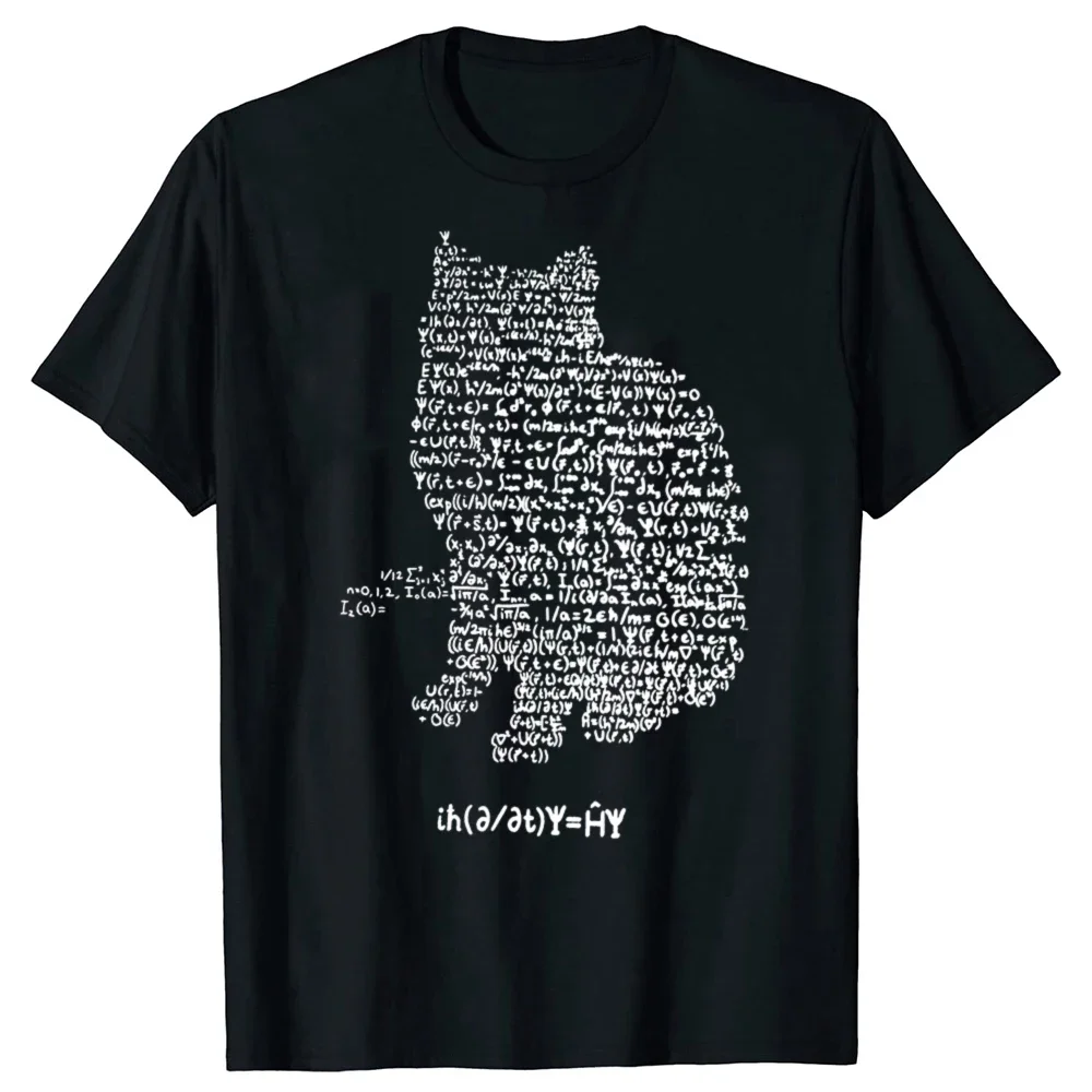 

Schrodinger Cat Quantum Mechanics Equation Physics Graphic Tee Soft Cotton Short Sleeve T-Shirt
