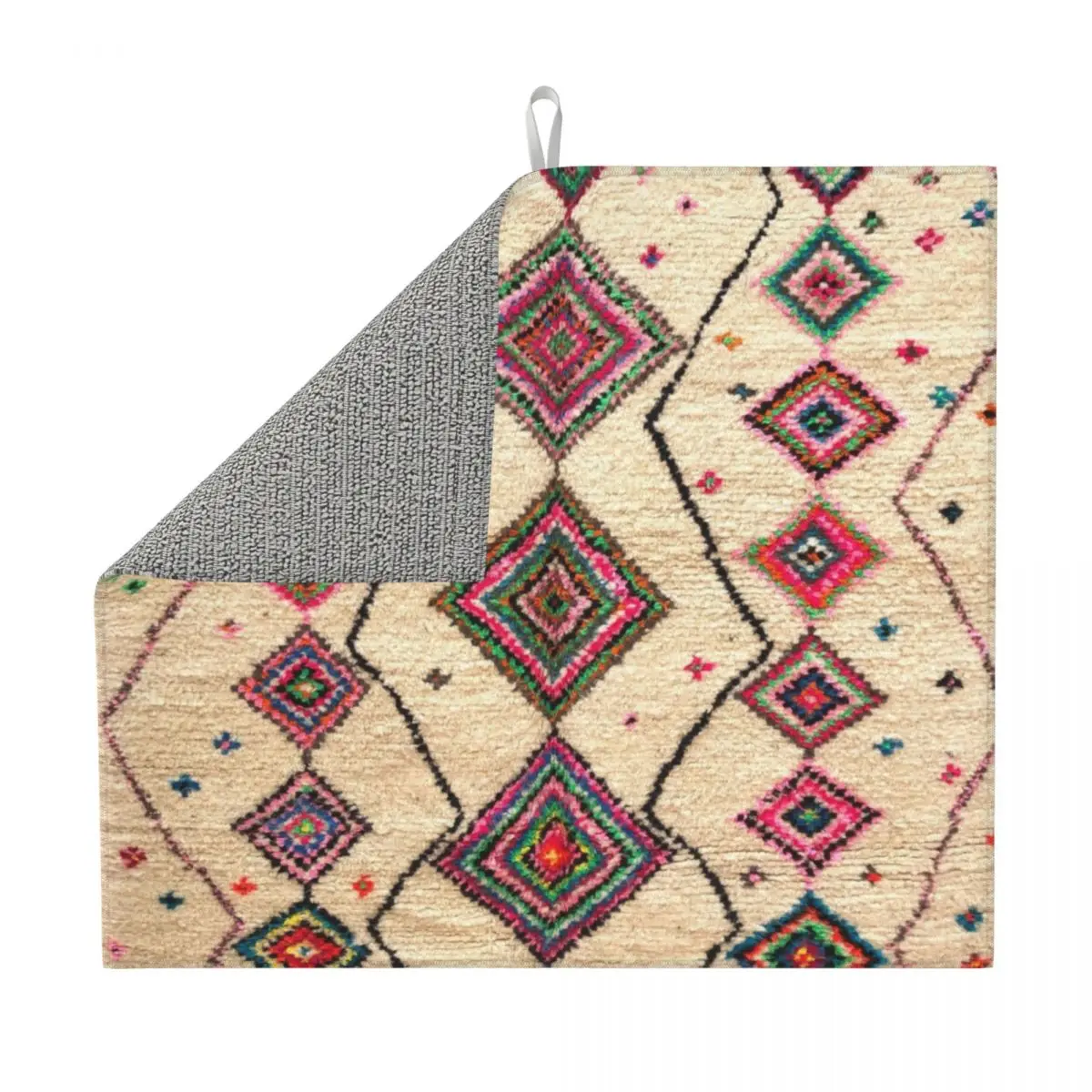 Moroccan Berber Rug Boho Style Drying Mat Kitchen Fast Dry Absorbent Antique Bohemian Geometric Microfiber Dishes Drainer Pad