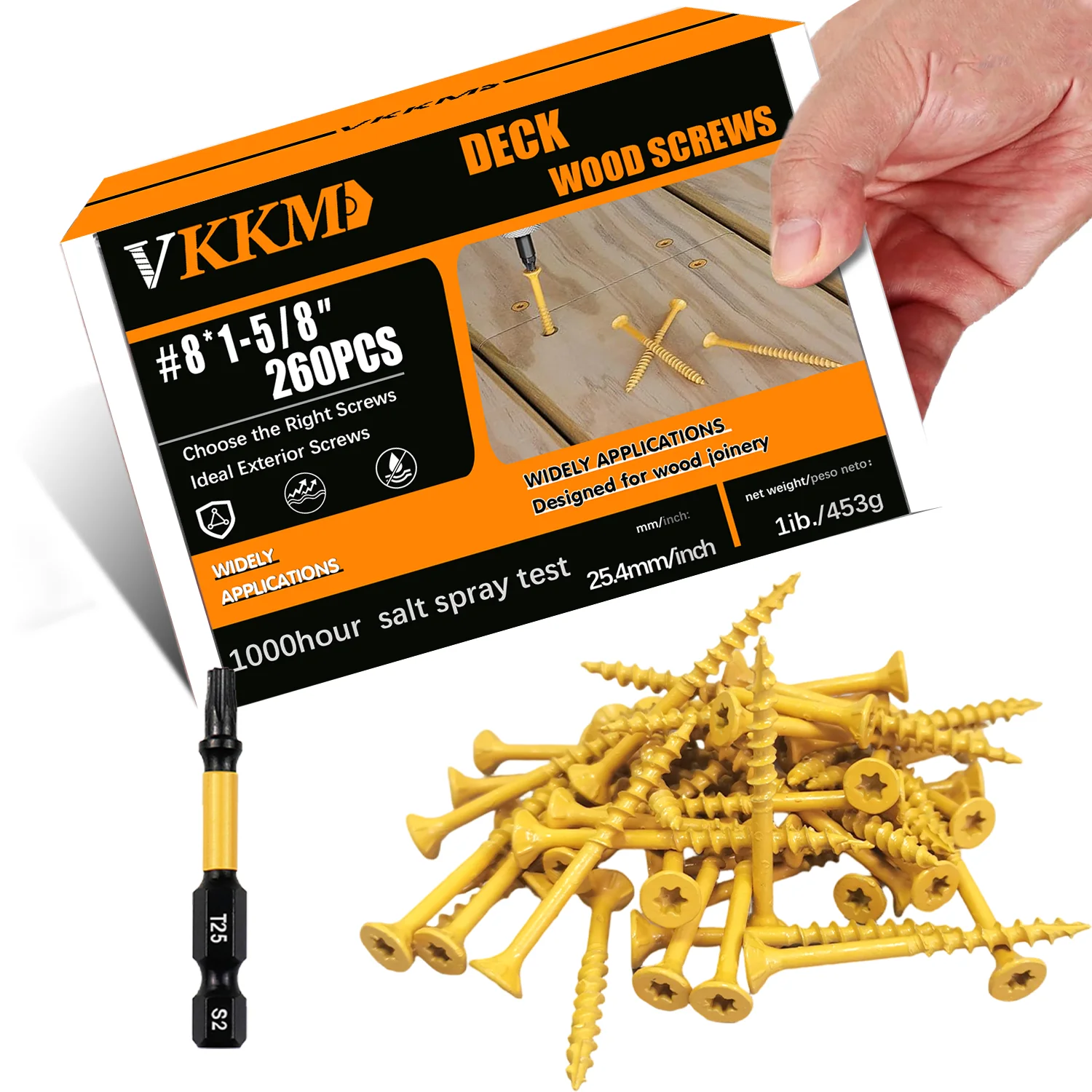 

Комбинированные винты по дереву VKKM Pro # 8 # 9 # 10 | Антикоррозийное покрытие Torx | В комплект входит бит Т25 | Сверхмощные уличные проекты