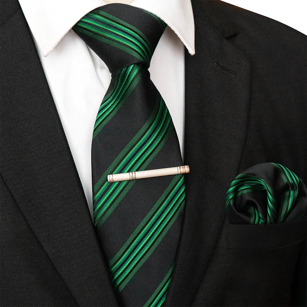 EASTEPIC-Cravates à Rayures Noires, Bleues et Rouges pour Homme, Ensemble de Cravates de la raq, réinitialisation Hanky, Accessoire pour Homme, Cadeau de Mariage, 8 cm