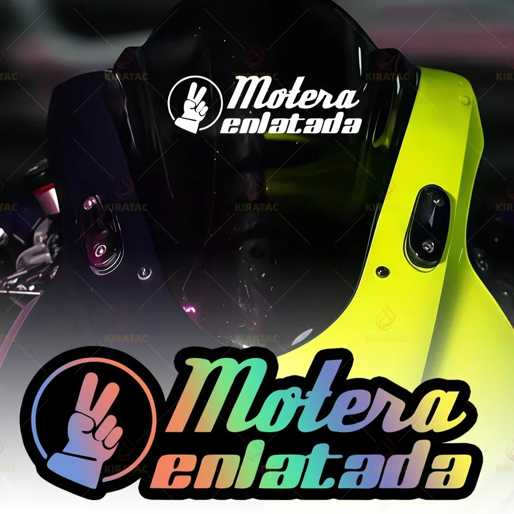 Motena Enlatada Spanish Motorcycle Sticker 1PC Waterproof Vinyl Decal Fairing Top Case Fuel Tank Car Window Scooter Decor