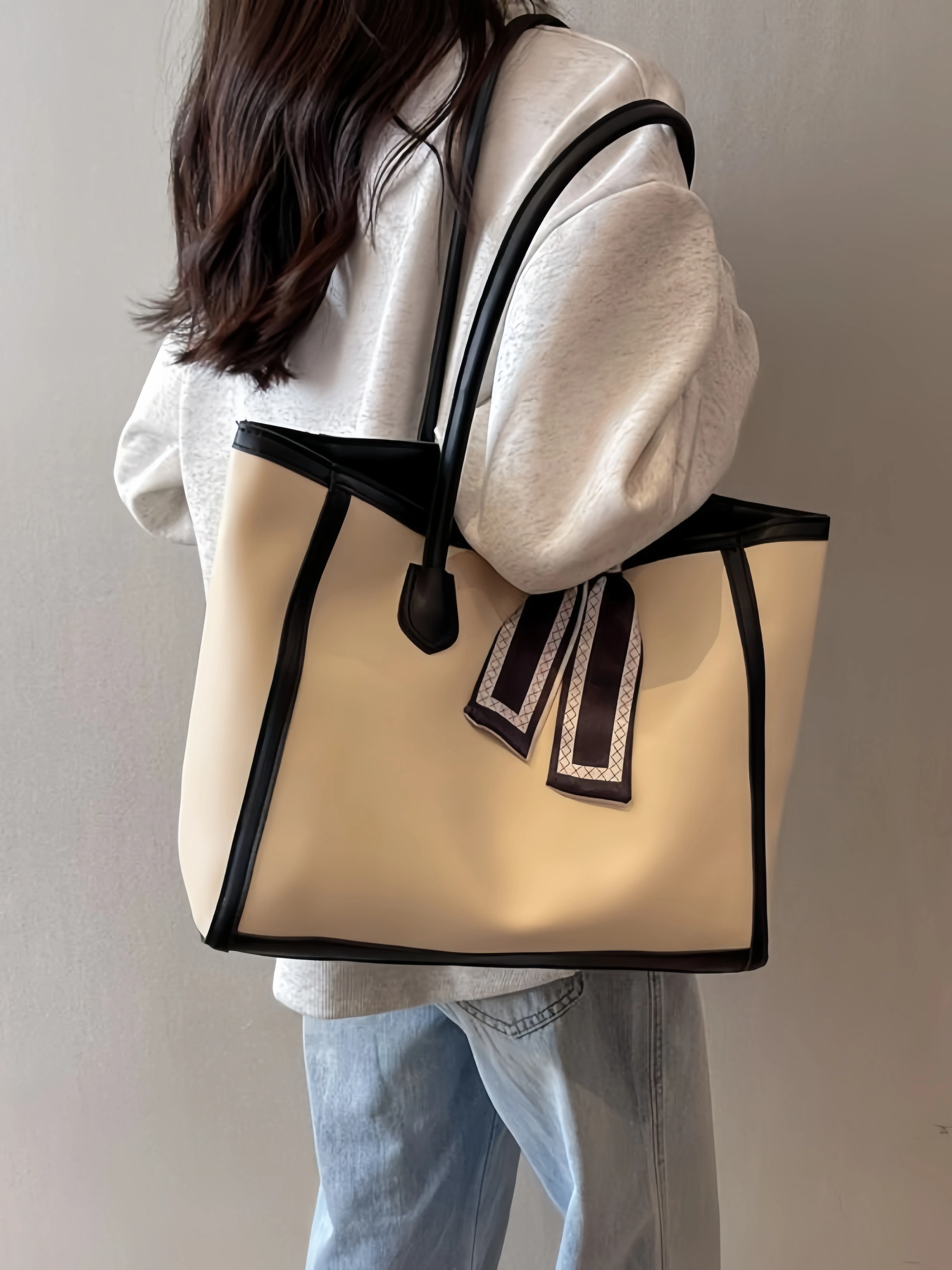 Student Large Capacity Bag for Women 2024 New High Quality Commuter Bag Fashion Versatile One Shoulder Tote Bag Shopping Bag