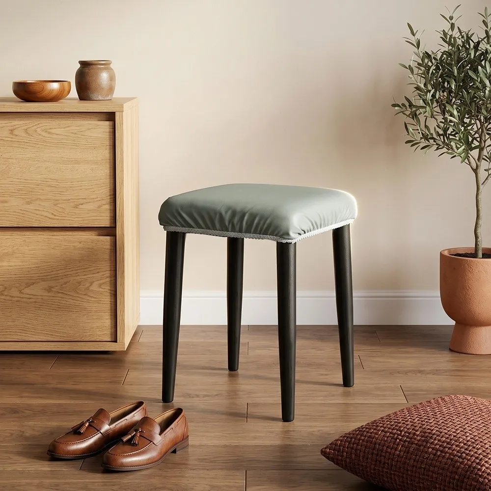 New PU Stool Seat Cover Non Slip Removable Chair Seat Cover Smooth Surface Stretch Fit Dining chair cover Living Room Seating