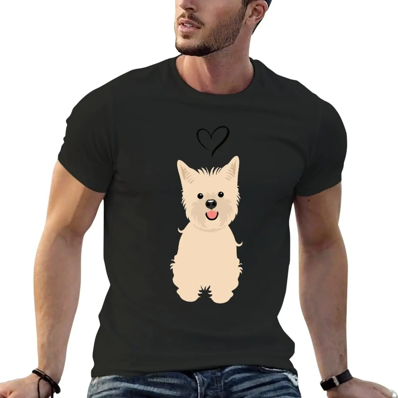 LOVE Cream Cairn Terrier Dog T-Shirt quick-drying anime t shirts boys whites graphic t shirts t shirt for men