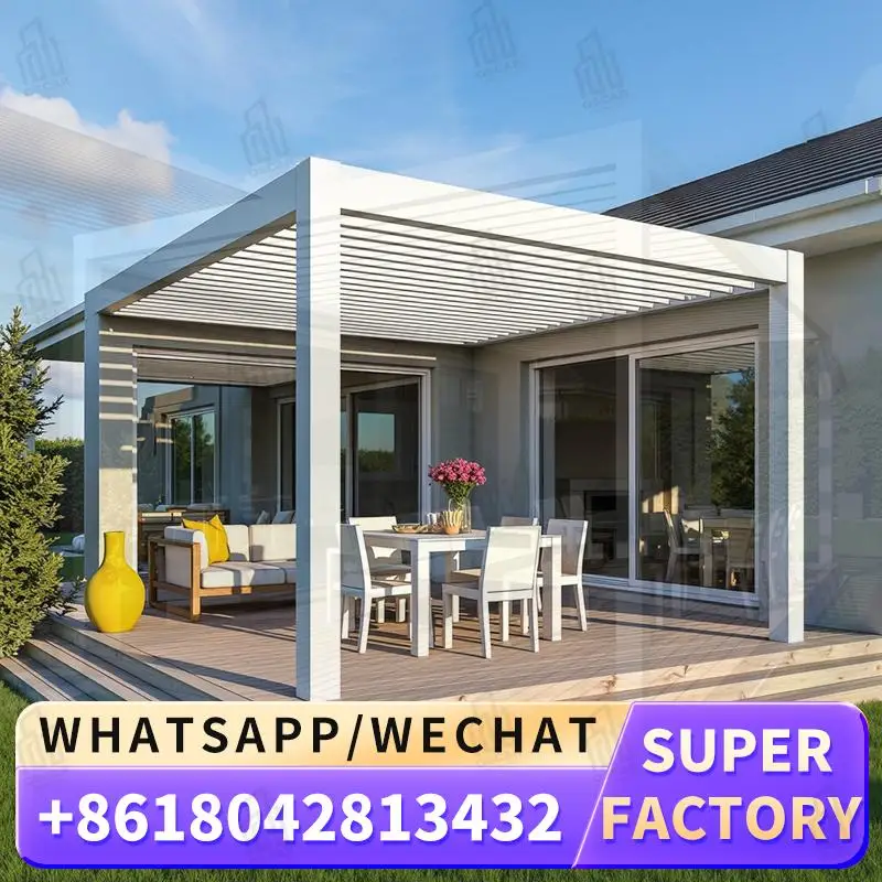 

Bioclimatic Waterproof Outdoor Louvered Aluminium Pergola Designs for Garden Patio Backyard pergola