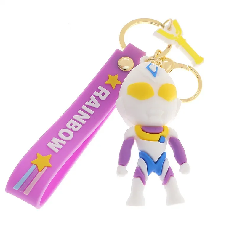 Nieuwe Cartoon Hanger Schattige Ultraman Sleutelhangers Lederen Tas Auto Plastic Zacht Rubber Pop Sleutelhanger Accessoires Sieraden Kind Geschenken