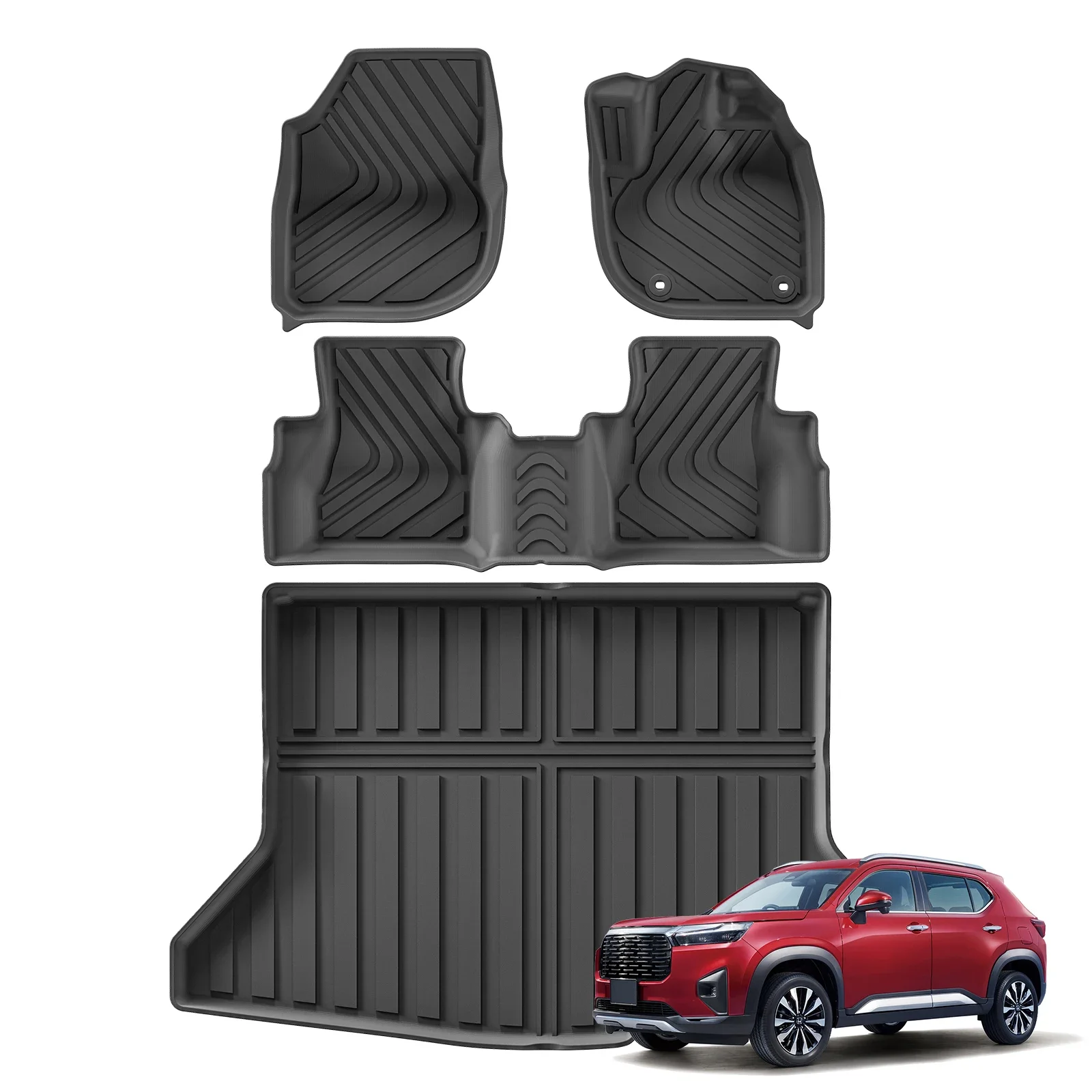 LUCKEASY for Honda WR-V WRV 2025 Car Floor Mats TPE Waterproof Wear-resistant Cargo Liner Trunk Mat Right Rudder Car Accessories