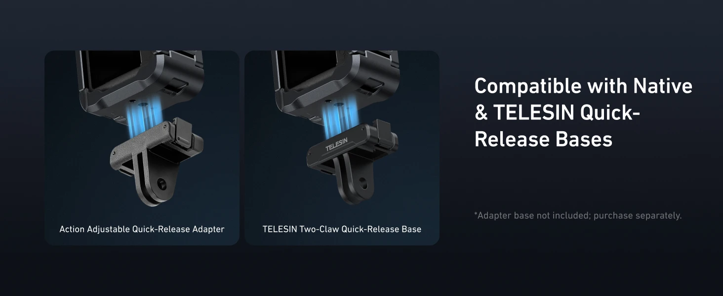 TELESIN Aluminiumlegierung Schutzgehäuse mit Dual Cold Shoe Adapter für DJI OSMO Action Kamera Metall Rabbit Cage Zubehör 6 – Detail 8