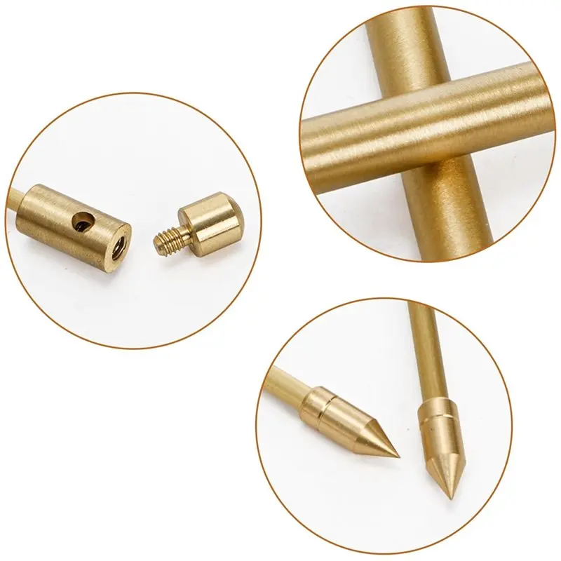 AT05-Solid Copper And Brass Dowsing Rod Set(2 Pieces), Flexible Divining Rods, Rotation Tool Included, Gift Box Packaging