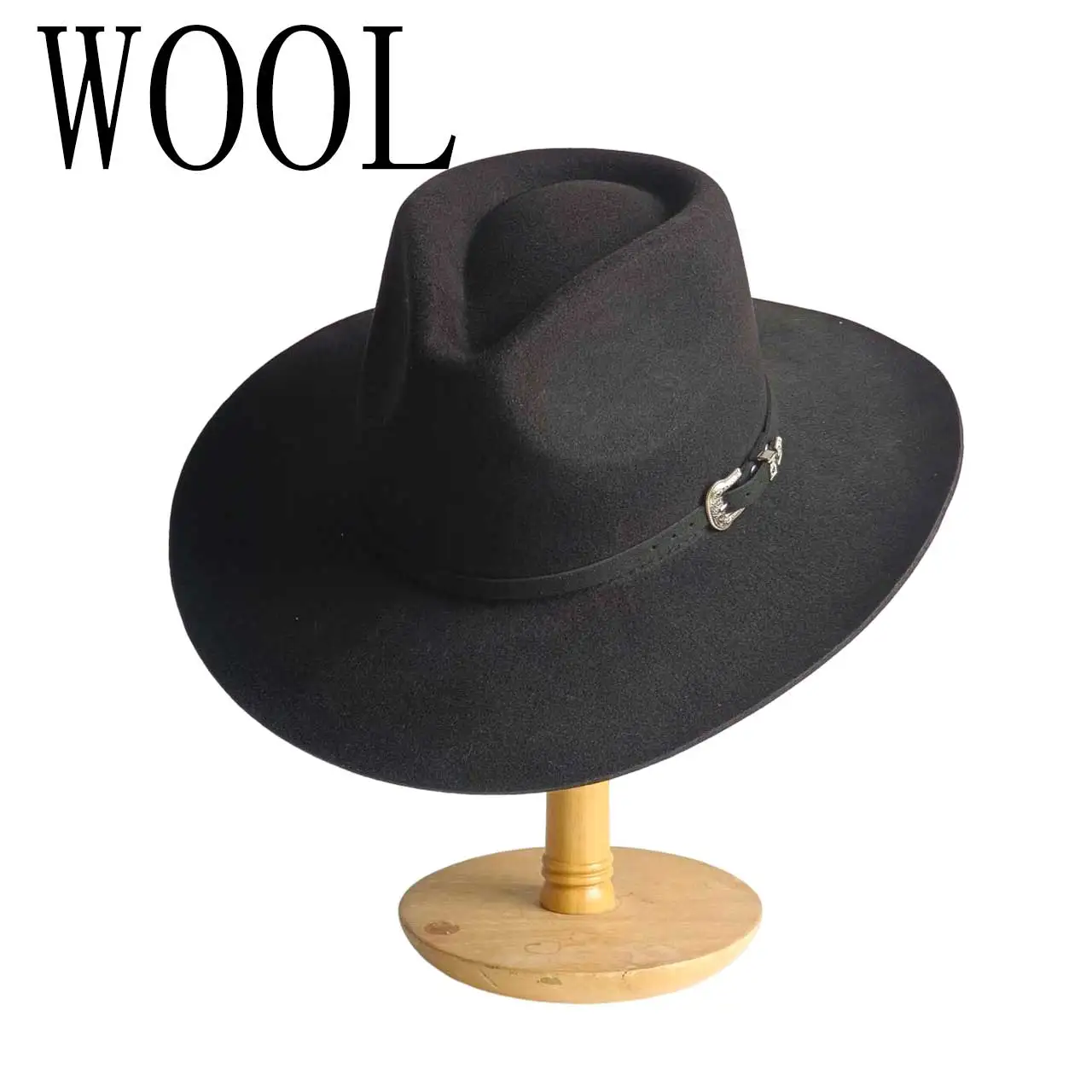 Wool Fedora Hat Stylish VintageAutumn/Winter Collection Wide Brim Decorated with Wool Band Adult Unisex Fashion Accessory