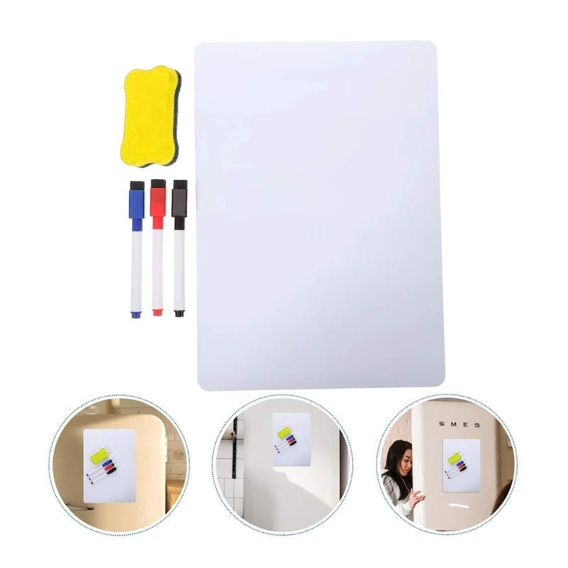 Flexible Magnetic Whiteboard Sheet - Perfect for To-Do Lists, Notes, and Shopping Lists - Comes with Markers and Eraser