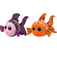 Ty Beanie Boos Plush Toy Flippy The Goldfish Fish Doll Animal Anime Collection