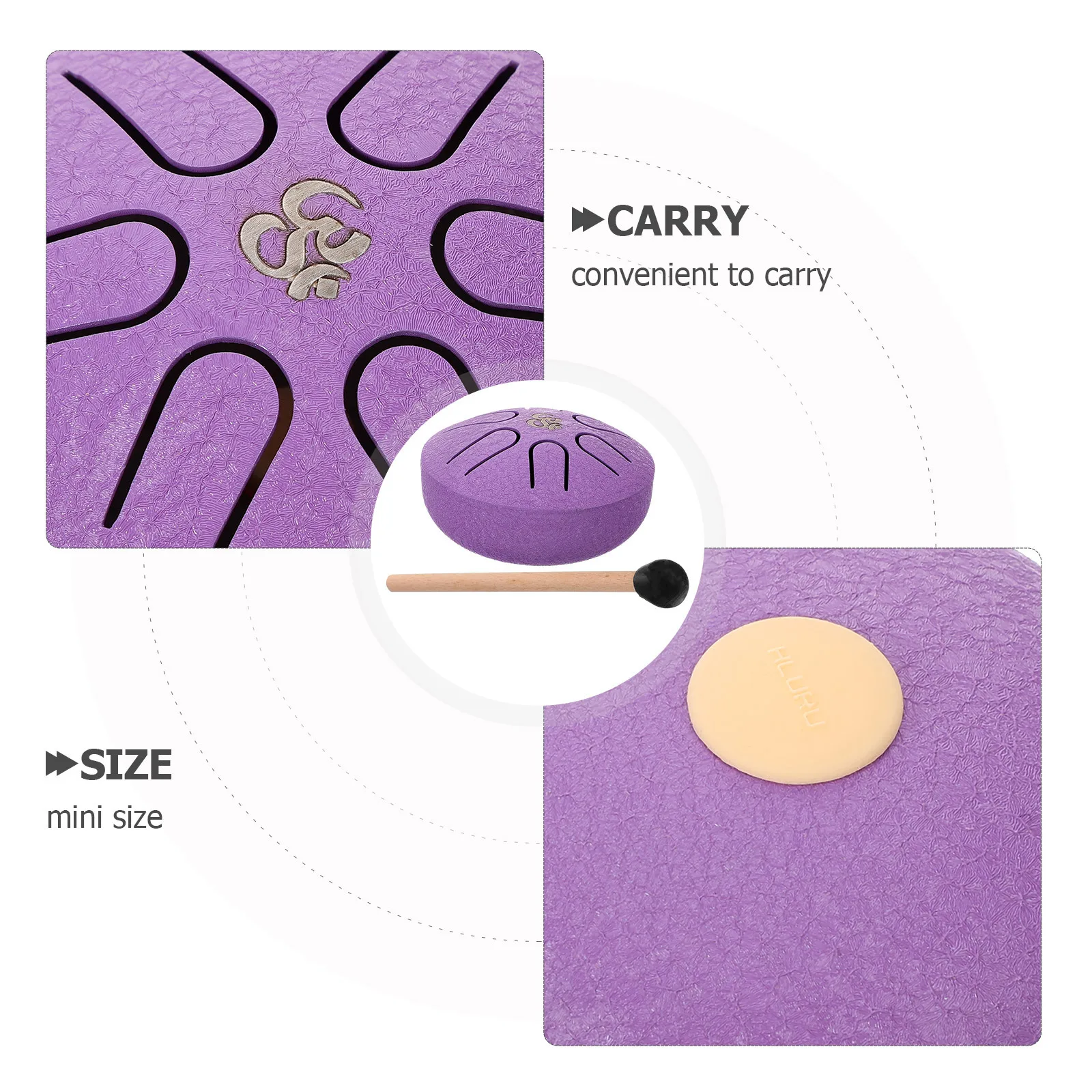 

1Set Mini Steel Tongue Drum Portable Hand Drum Titanium Steel Durable Beginner Percussion Instrument Chic Instrument